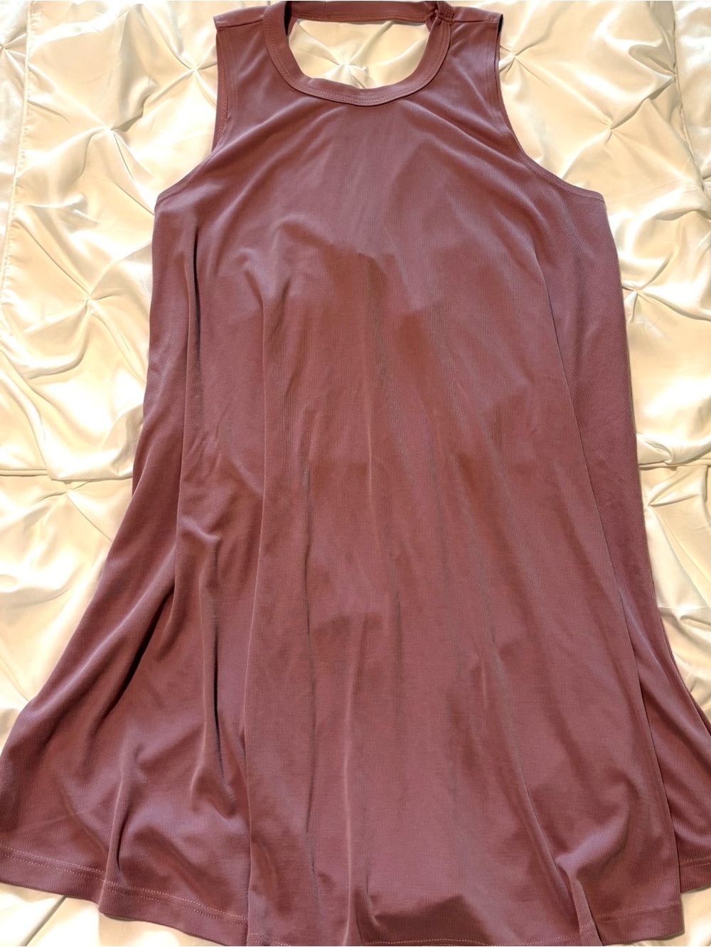 Lulus Freely Given Ribbed Knit Swing Dress Women’s Size S Mauve